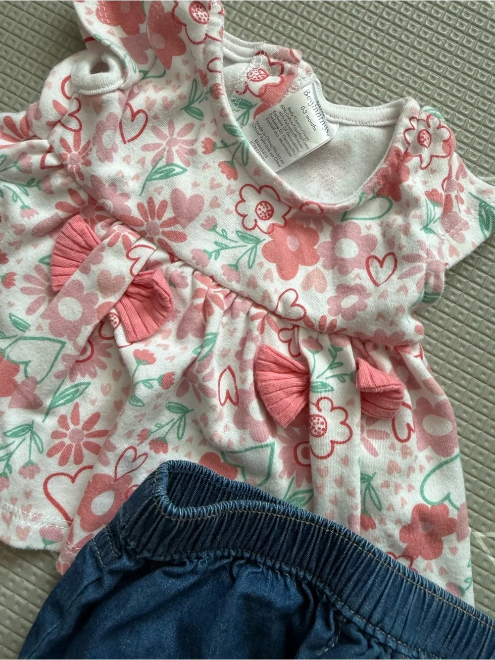 Cat & Jack|Baby girl Floral tunic dress &  diaper cover Set